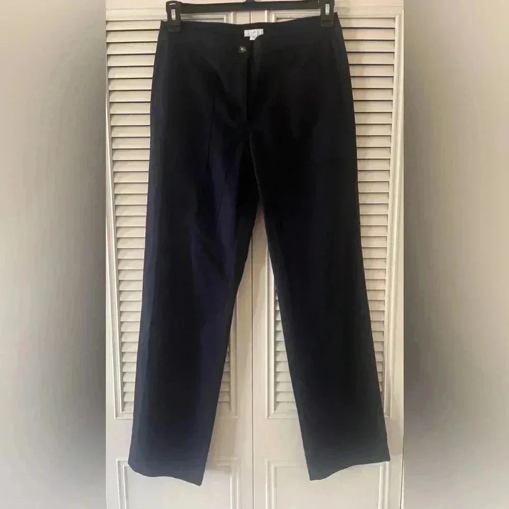J. Jill Women’s Navy Flat Front Chino Pants SZ 6